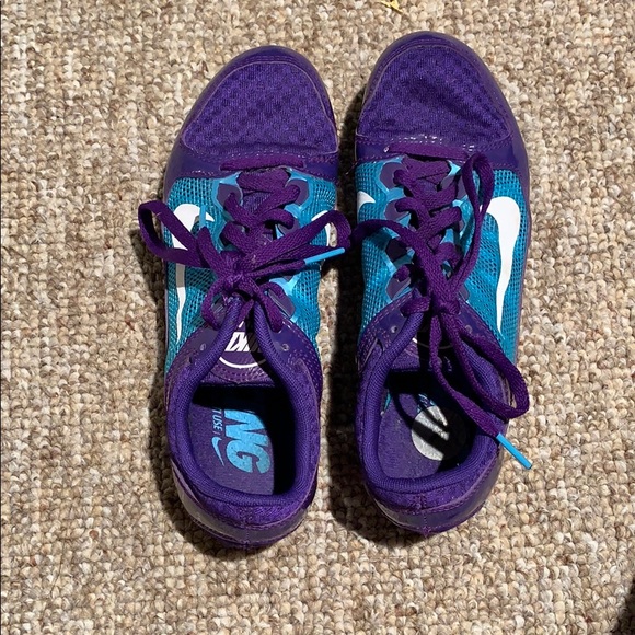 Blue and purple Nike spikes - Picture 1 of 5